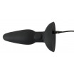 Черная анальная вибропробка с пульсацией в нижней части Thumping Anus Butt Plug - 15 см.