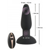 Черная анальная вибропробка с пульсацией в нижней части Thumping Anus Butt Plug - 15 см.