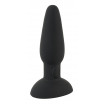 Черная анальная вибропробка с пульсацией в нижней части Thumping Anus Butt Plug - 15 см.