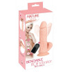 Телесный вибратор на присоске с пультом ДУ Bendable RC Vibrator with Balls - 20,8 см.