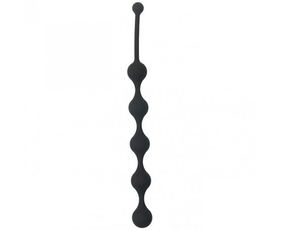 Чёрная анальная цепочка SEE YOU FIVE BEADS ANAL - 28,1 см.