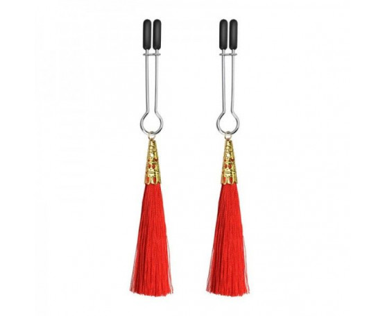 Зажимы на соски с красными кисточками Glamor Tassel Nipple Clamp