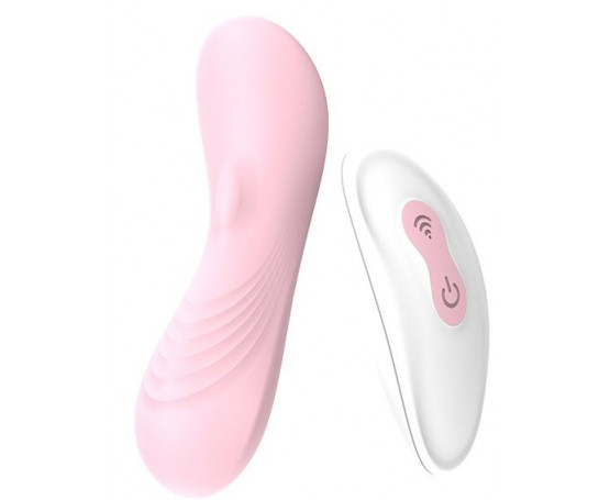 Розовый клиторальный стимулятор REMOTE LAY-ON VIBE