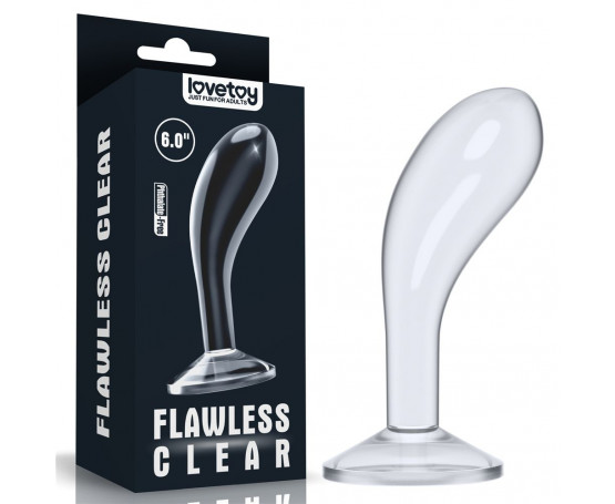 Прозрачный стимулятор простаты Flawless Clear Prostate Plug - 15 см.