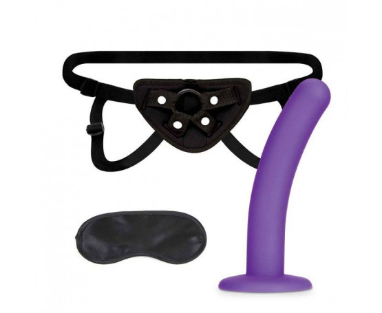 Фиолетовый поясной фаллоимитатор Strap on Harness   5in Dildo Set - 12,25 см.