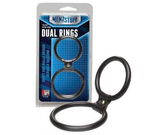 Чёрное двойное эрекционное кольцо Dual Rings Black