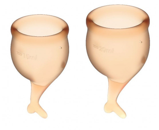 Набор оранжевых менструальных чаш Feel secure Menstrual Cup