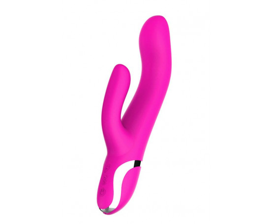 Розовый вибратор-кролик NAGHI NO.43 RECHARGEABLE DUO VIBRATOR - 23 см.