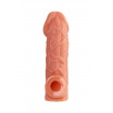 Телесная насадка на фаллос с фиксацией мошонки Cock Sleeve 001 Size M - 15,6 см.