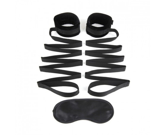 Чёрные манжеты для фиксации на кровати Bondage Bed Strap