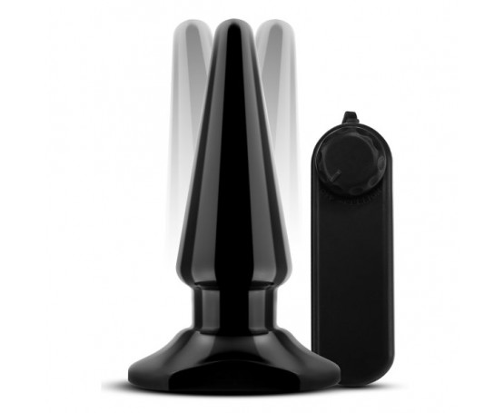 Черная анальная пробка с вибрацией Basic Vibrating Anal Pleaser - 10,2 см.