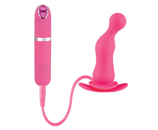 Розовая вибровтулка Dash Butt Plug With Mini Controller II - 9 см.
