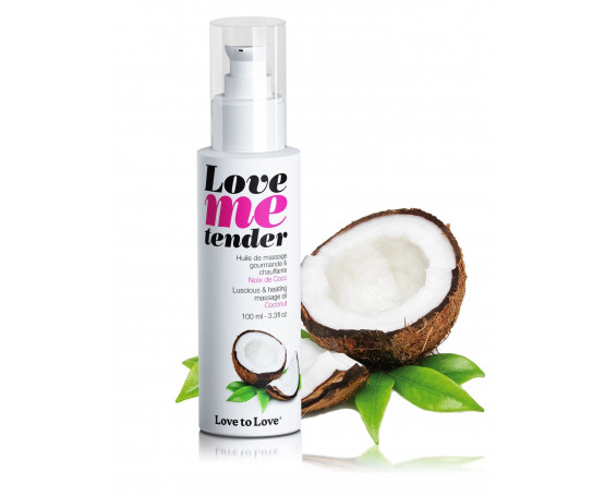 Съедобное согревающее массажное масло Love Me Tender Cocos с ароматом кокоса - 100 мл.