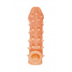 Телесная закрытая насадка с пупырышками Cock Sleeve 005 Size S - 13,8 см.