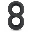 Черное двойное эрекционное кольцо Ultra Soft Platinum Cure Silicone Cockring