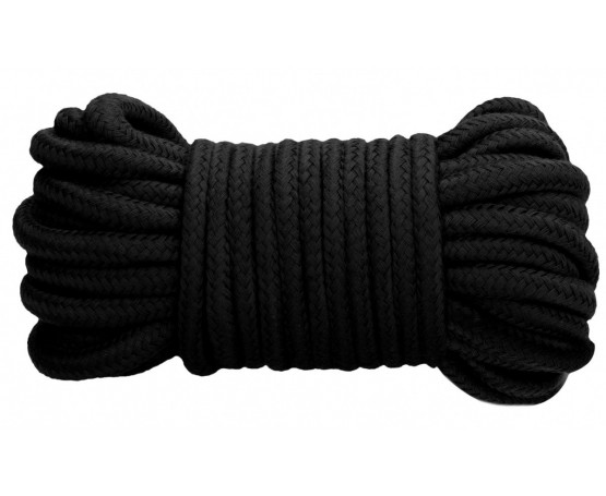 Черная веревка для связывания Thick Bondage Rope -10 м.