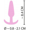 Розовая анальная втулка Mini Butt Plug - 8,4 см.