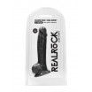 Черный фаллоимитатор Realistic Cock With Scrotum - 22,8 см.