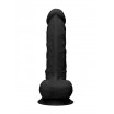 Черный фаллоимитатор Realistic Cock With Scrotum - 22,8 см.