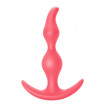 Розовая анальная пробка Bent Anal Plug Black - 13 см.