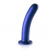 Синий фаллоимитатор Smooth G-Spot - 17,7 см.