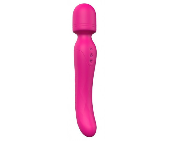 Ярко-розовый жезловый вибратор Heating Bodywand с нагревом - 23,2 см.