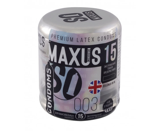 Экстремально тонкие презервативы MAXUS Extreme Thin - 15 шт.