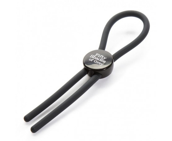 Тёмно-серое эрекционное кольцо с зажимом Again and Again Adjustable Cock Ring