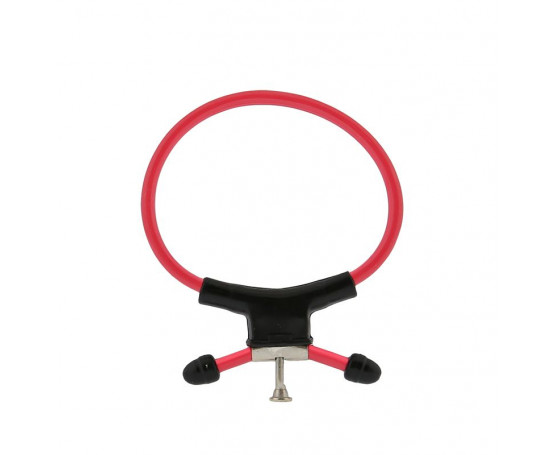 Красно-чёрное эрекционное кольцо с утяжкой RING OF POWER ADJUSTABLE RING