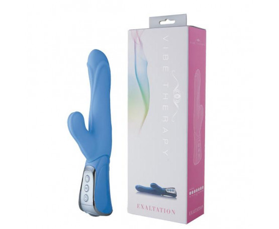 Голубой вибромассажёр VIBE THERAPY EXALTATION - 23 см. 