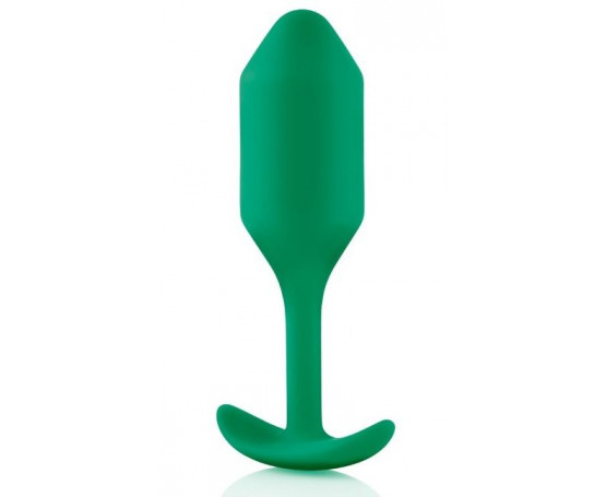 Зеленая пробка для ношения B-vibe Snug Plug 2 - 11,4 см.