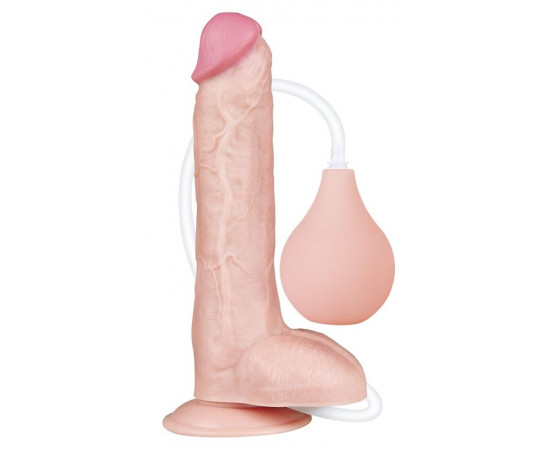 Реалистичный фаллоимитатор с имитацией эякуляции 10 Squirt Extreme Dildo - 25,4 см.