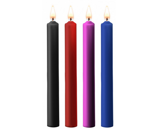 Набор из 4 разноцветных восковых свечей Teasing Wax Candles Large