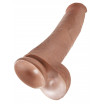 Кофейный фаллоимитатор-гигант 15  Cock with Balls - 40,6 см.