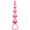 Розовая анальная цепочка Heart s Beads Pink - 18 см.
