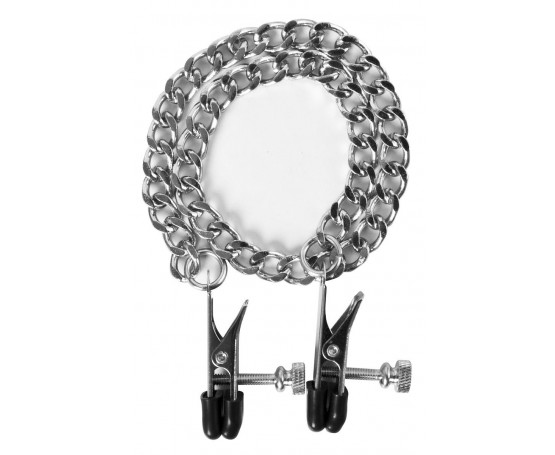 Регулируемые зажимы на соски Flat Nipple Screw с цепочкой