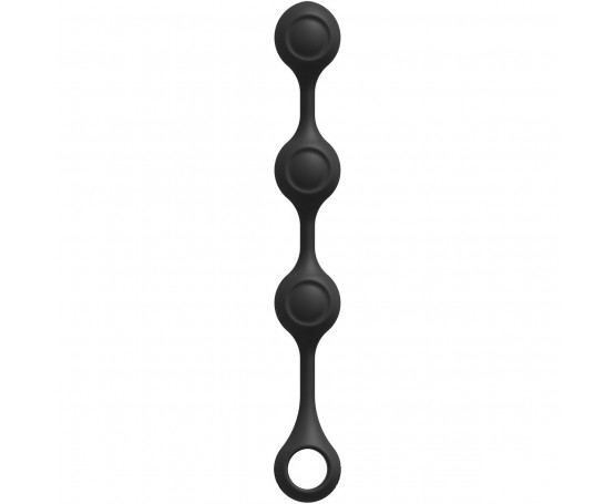 Черные утяжеленные анальные шарики Anal Essentials Weighted Silicone Anal Balls - 34,3 см.