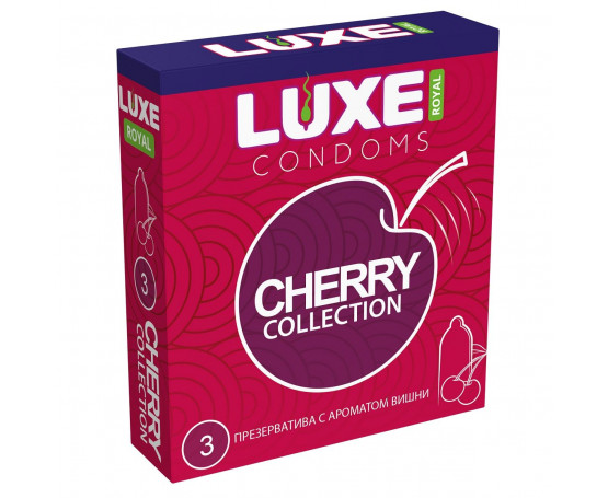 Презервативы с ароматом вишни LUXE Royal Cherry Collection - 3 шт.