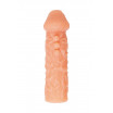 Телесная закрытая насадка с шершавой головкой Cock Sleeve 007 Size M - 15,6 см.