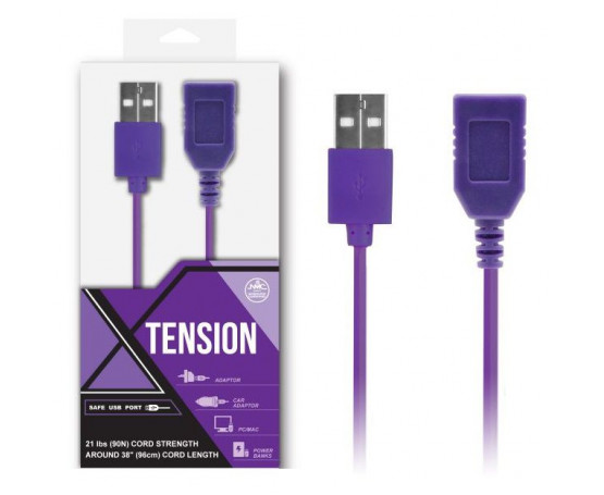 Фиолетовый удлинитель USB-провода - 100 см.