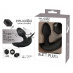 Черный вибростимулятор простаты Butt Plug с функцией расширения - 10,7 см.