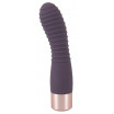 Фиолетовый вибратор с ребрышками Elegant Flexy Vibe - 15 см.