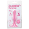 Розовая анальная пробка BEAUTIFUL BEHIND SILICONE BUTT PLUG - 11,4 см.