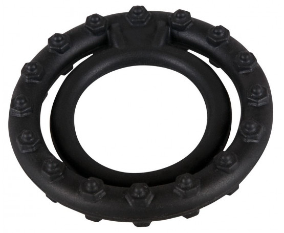 Чёрное кольцо для пениса Steely Cockring