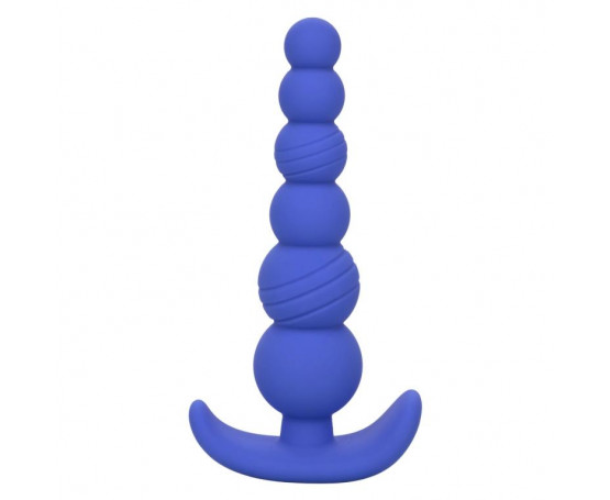 Синяя анальная пробка Cheeky X-6 Beads - 12,75 см.