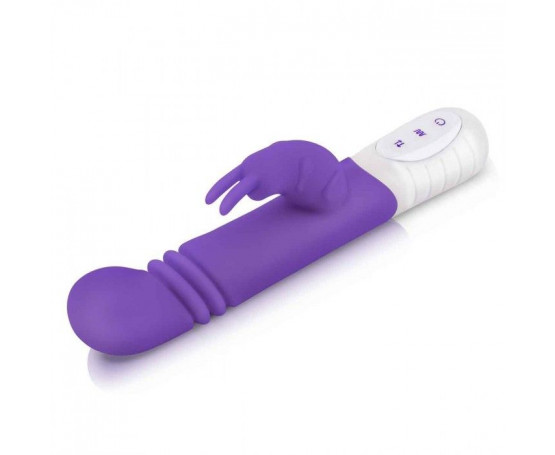 Фиолетовый массажер для G-точки Slim Shaft thrusting G-spot Rabbit - 23 см.
