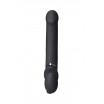 Черный безремневой вибрострапон Vibrating Bendable Strap-On - size L