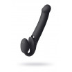 Черный безремневой вибрострапон Vibrating Bendable Strap-On - size L