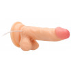 Телесный вибратор-реалистик Vibrating Realistic Cock 6  With Scrotum - 15 см.