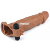 Коричневая вибронасадка-удлинитель на пенис Add 2 Pleasure X Tender Vibrating Penis Sleeve - 19 см.